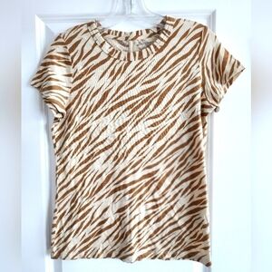 Banana Republic zebra design crew neck top size Small